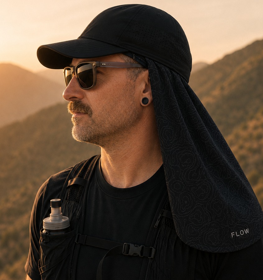 FLOW SHADE worn as Under Hat